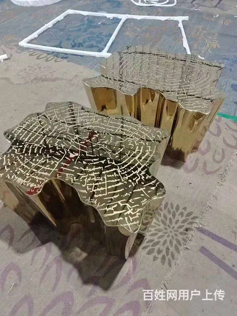不锈钢树桩茶几 不锈钢茶几定制 - 图片 3