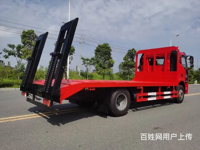 解放单桥 拉150挖机钻机平板运输车 厂家服务电话 - 图片 7
