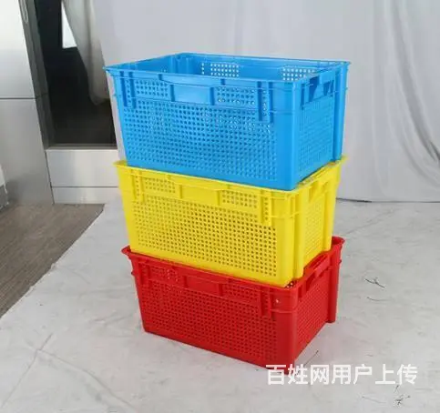 塑料冷藏箱塑料整理箱收纳箱周转筐折叠筐错位箱鸡蛋筐 - 图片 7