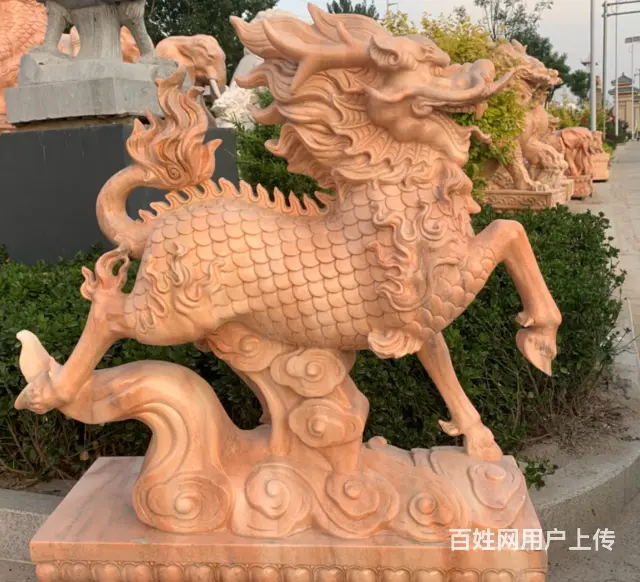 石雕麒麟#古代神兽雕塑 - 图片 1