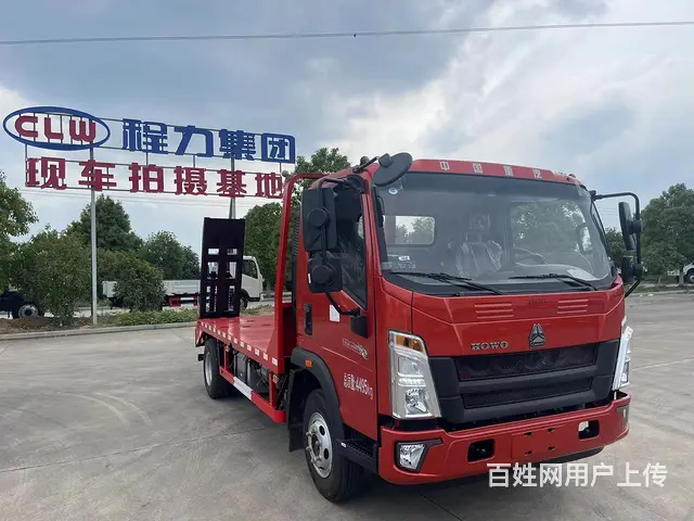 嘉兴蓝牌小挖机平板运输车 80/90挖机平板拖车包上牌 - 图片 2