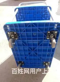 铁板手推车平板车塑料折叠手推车塑料箱搬运车乌龟车 - 图片 5