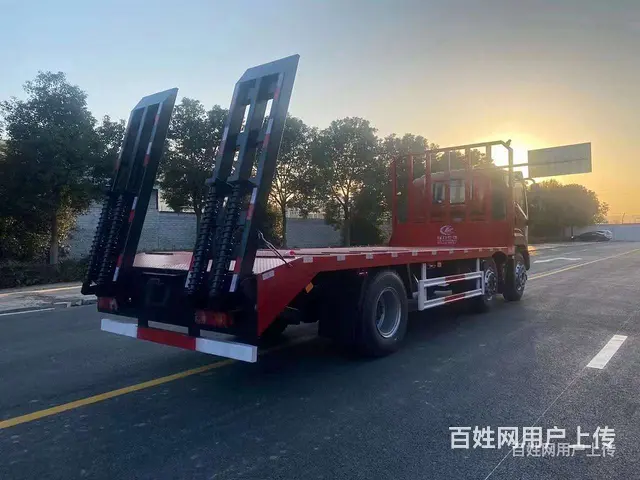 黄牌大运小三轴平板车平板拖车 价格劲爆 - 图片 6