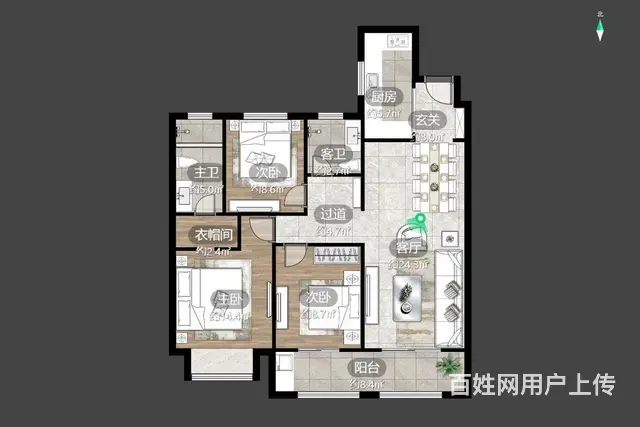 弘阳广场旁 精装三房南北通透 采光充足有钥匙随时看房 - 图片 10