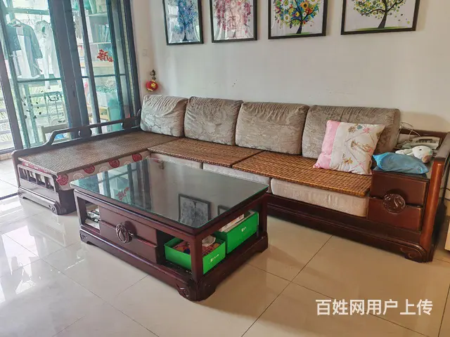 二手实木沙发，茶几，电视柜 - 图片 2