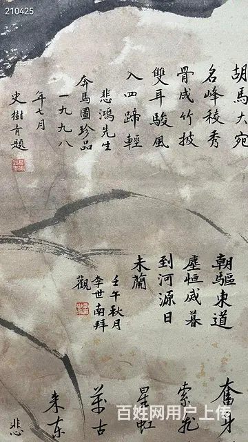 徐悲鸿回流马作品多题跋 画心127.5-65 - 图片 8