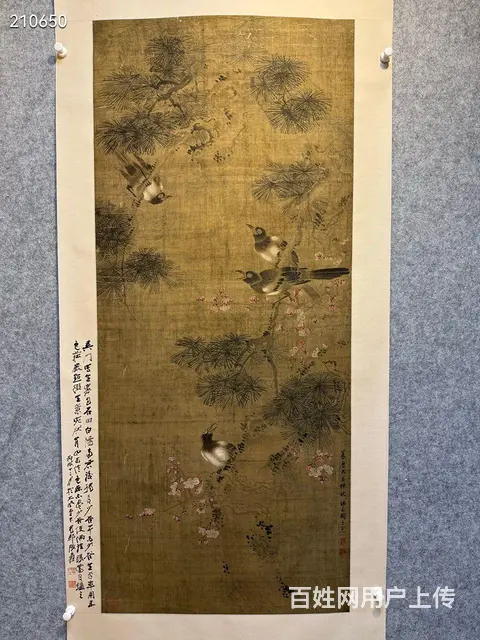 周之冕《松寿图》绢本立軸，画心尺寸66.5/154 - 图片 2