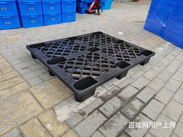 物流塑料托盘叉车栈板仓储防潮板可拼接垫板塑料黑托盘 - 图片 5