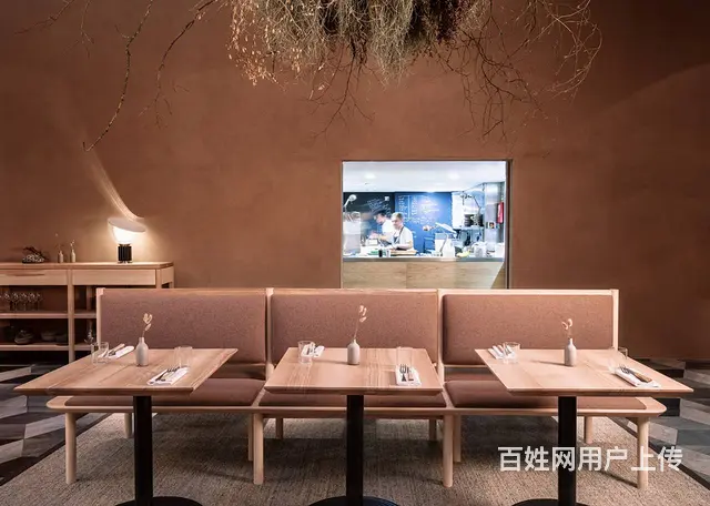 现代简约餐厅家具软包卡座分段靠背板式桌椅设计感桌椅 - 图片 6