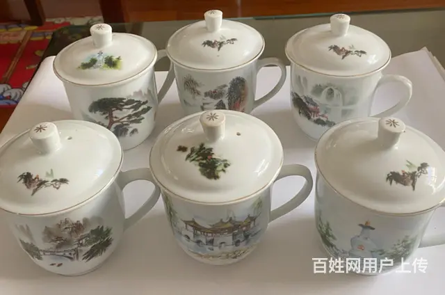【搞定了！】80年代6只景德镇手绘山水瓷杯 - 图片 1