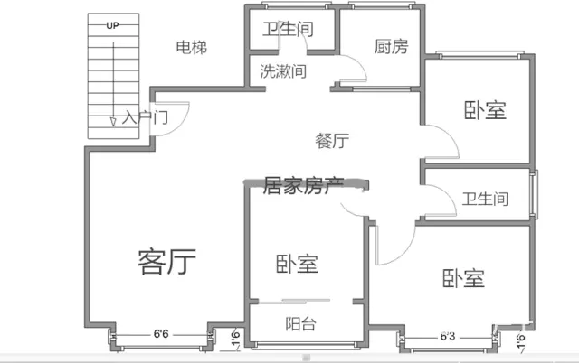 凯旋城小区 电梯洋房 一梯两户 老证 普通住宅 简单装修 - 图片 12