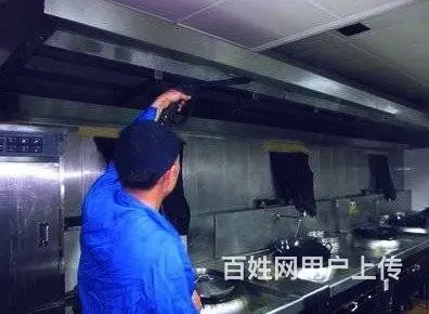 昆山淀山湖酒店饭店食堂油烟罩清洗，风机净化器清洗 - 图片 1