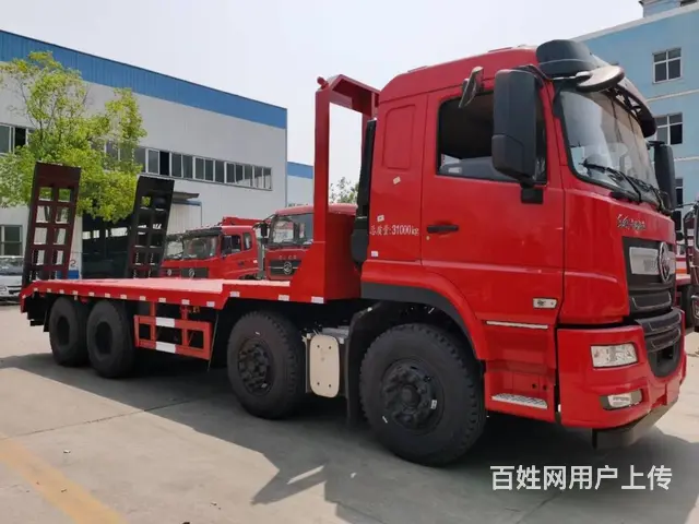 可拉350挖机 前四后八拖板车 四桥平板拖车 厂家 - 图片 3