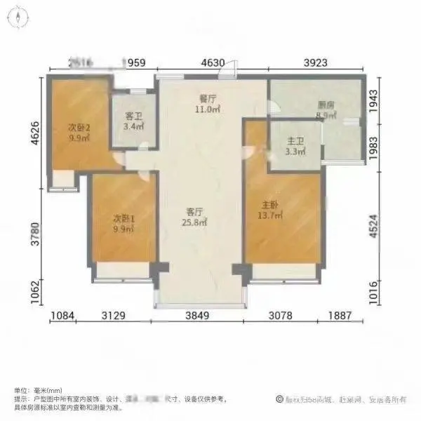 永乐南院旁   时代 精装修 好楼层 采光好 三室两厅两卫 - 图片 10