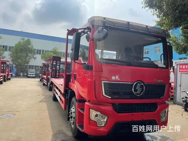 拉150挖掘机拖车 陕汽德龙6米5叉车平板车 - 图片 11