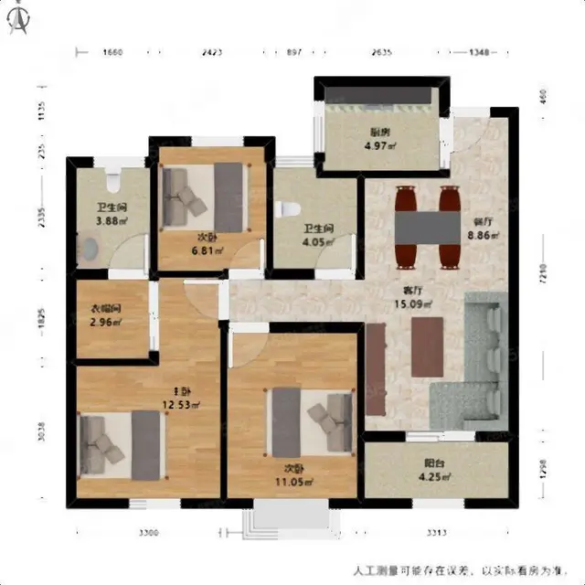 钱塘大江东海名雅园3室2厅 - 图片 8