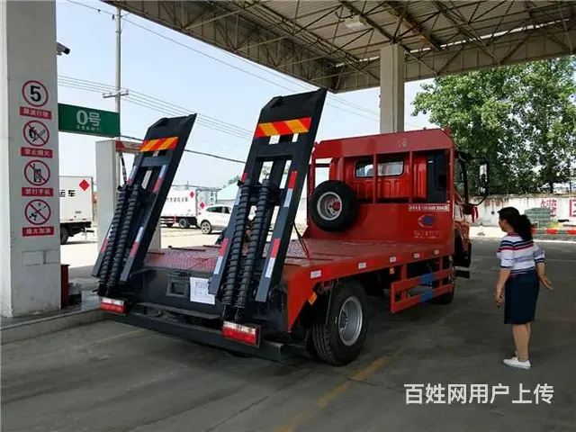 小型挖机平板车 拉8T10T12T蓝牌平板运输车 - 图片 12