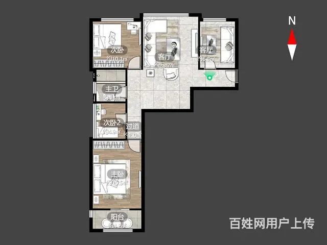 正南桂花园3室2厅企业推荐房源 - 图片 9