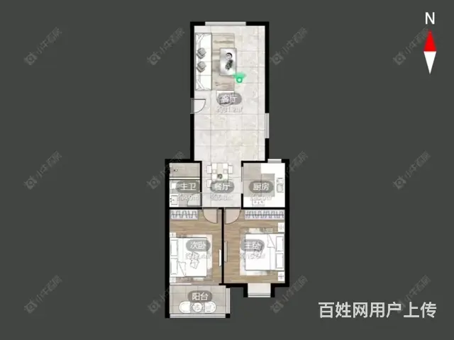 戚墅堰运河电梯景观房，福鑫园清爽拎包即住，全留 - 图片 6