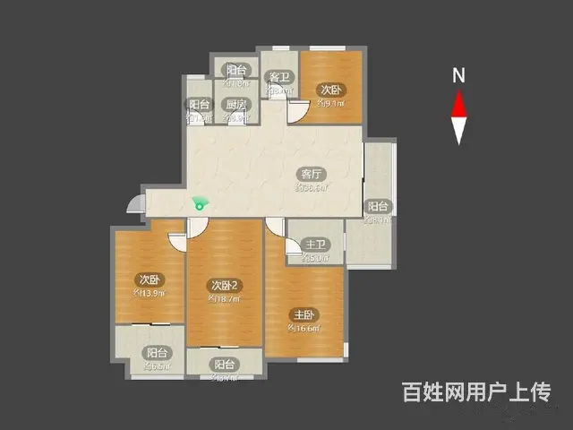 市政府旁中间楼层常发豪庭国际 4室2厅看房有钥匙64 - 图片 10