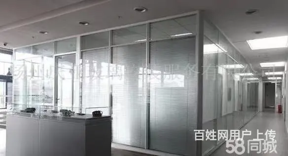 测量定做安装办公楼玻璃隔断、玻璃门、感应门【庆亚】 - 图片 4