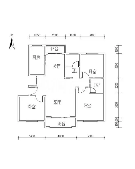 十里花溪 电梯毛坯大三室 南北通透飞机户型 钥匙在手随时看房 - 图片 11