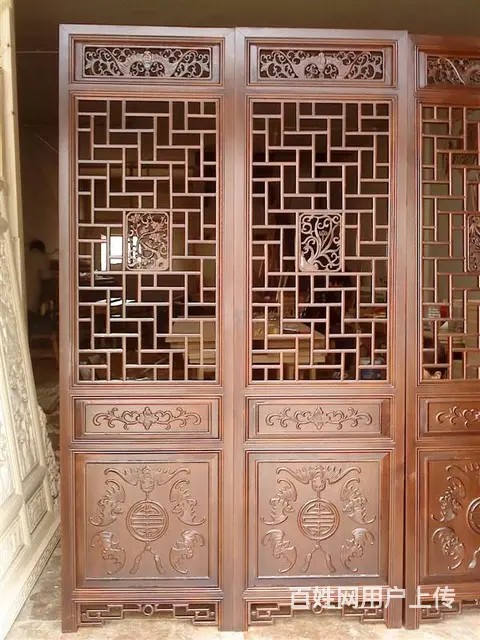 河南驻马店实木门窗老柏木门 - 图片 1