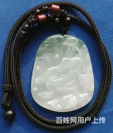 冰种浅水绿A货翡翠观音吊坠 - 图片 1