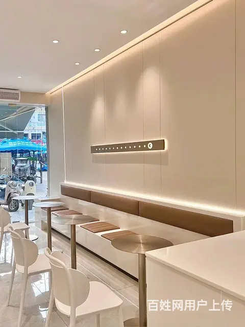 咖啡厅家具定制圆吧桌定制卡座桌椅藤编餐椅 - 图片 1