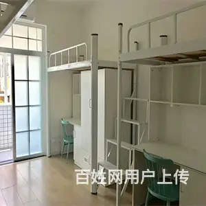 1双层铁床上下铺成人高低床学生员工宿舍公寓连体双层 - 图片 3