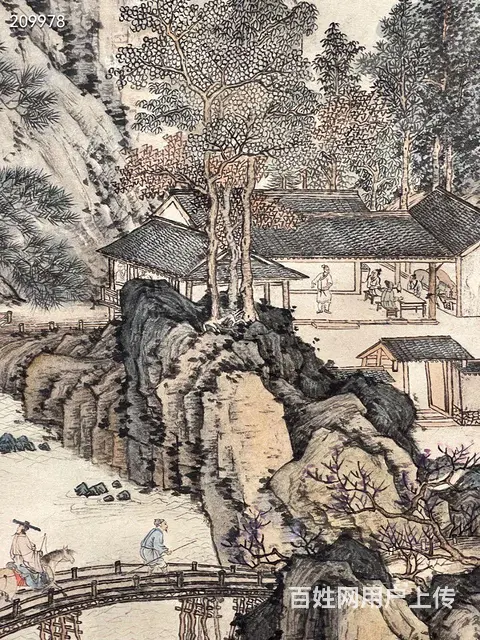 陈少梅 春山行旅图 纸本立轴 画芯尺寸：180* - 图片 4