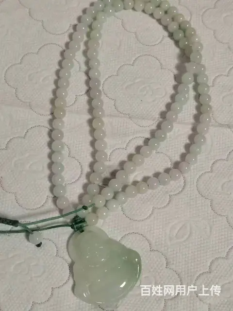 糯种天然翡翠佛牌项链400 - 图片