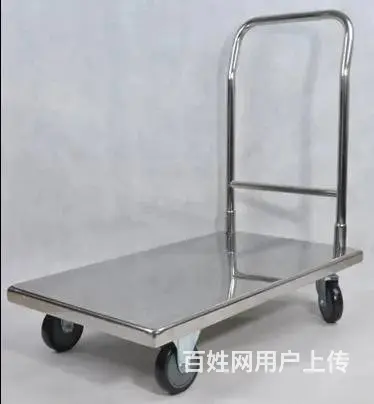 液压平台车塑料手推车快递拉货车铁板车塑料箱搬运车 - 图片 2