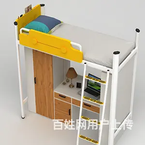 员工宿舍成人高低双层铁架床上下铺铁床 - 图片 4