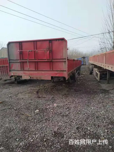 出售二手标箱侧翻半挂车 广东富华桥 带桥带轮胎 - 图片 1