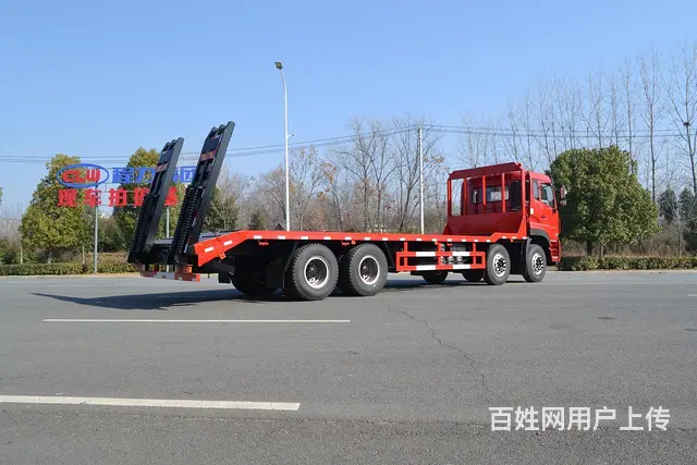 前四后八20吨25吨挖机平板拖车 可拉20吨30吨挖机板车 - 图片 1