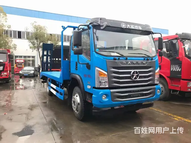 国六大运平板车生产厂家价格 拉135挖机拖板车 - 图片 7