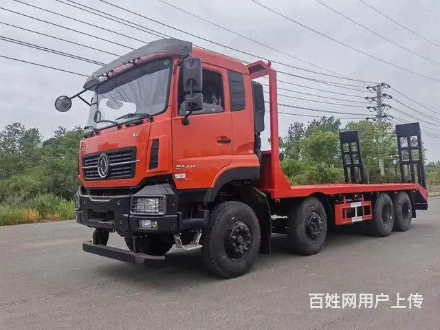 东风天龙前四后八平板车 拉40吨以内挖机运输车 - 图片 10