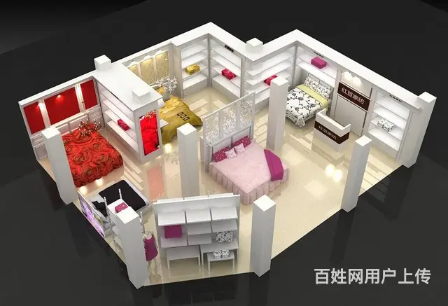 家纺床品展柜，展台定做，家纺店设计，装修，货柜定做 - 图片 11