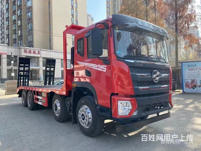 伊春国六东风四轴7米8挖机平板运输车多少钱一辆价格 - 图片 3