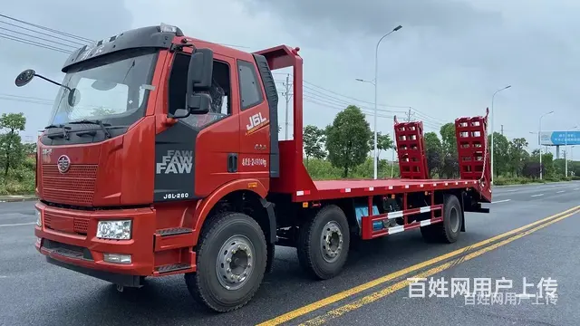 吉安解放小三轴平板车20吨挖机拖车厂家直销批发价多少 - 图片 11