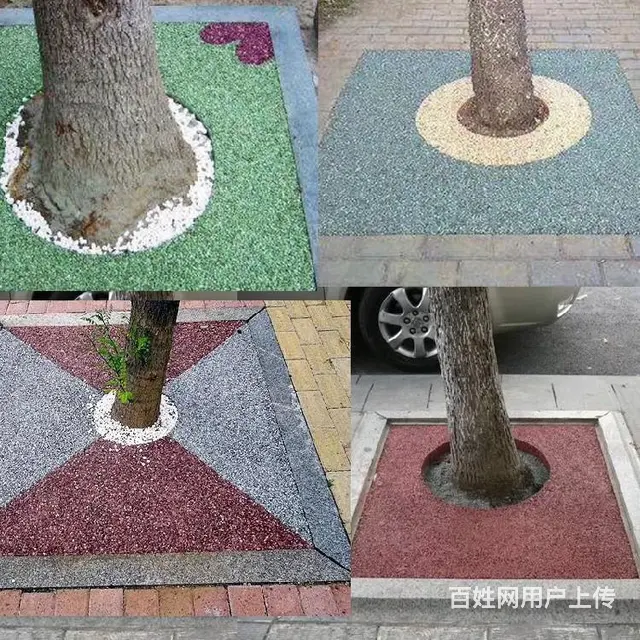 临城县胶粘石路面透水混凝土路面,彩色透水砼混凝土材料 - 图片 3