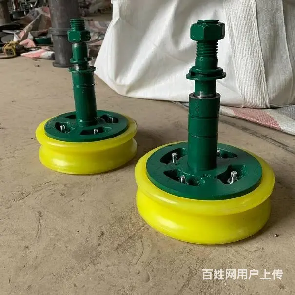 矿井巷道辅助运输人车用托轮压绳轮单托轮索道托压轮 - 图片