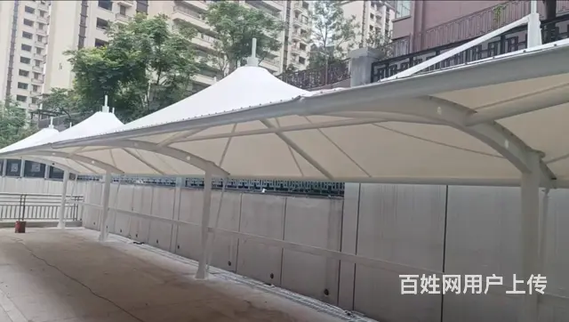 膜结构车棚汽车停车棚小区电动车充电桩棚遮阳雨棚 - 图片 1