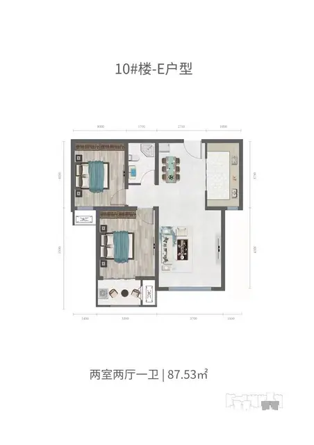 开元悦城现房回迁房，87平，43万 - 图片