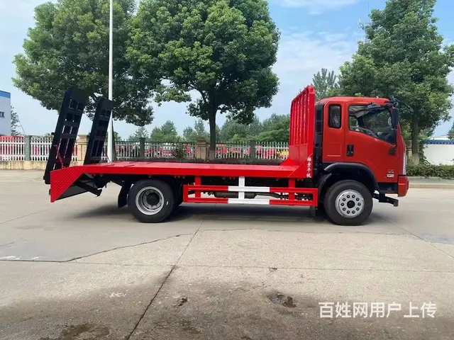 东风大运单桥挖机平板拖车 国六黄牌拖板车 大促销 - 图片 2
