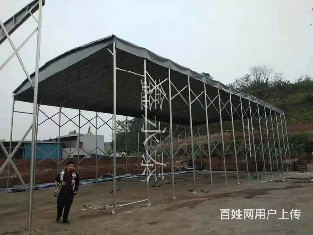 自贡市富顺厂家直销移动伸缩雨棚，推拉雨棚 - 图片 4