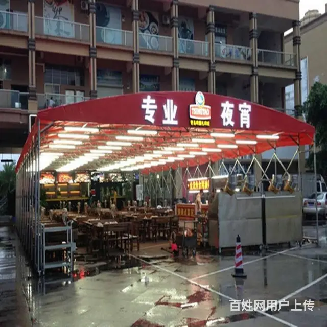 展会物流蓬消毒蓬排挡夜宵棚移动帐篷仓库蓬折叠电动蓬 - 图片 8
