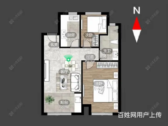 锦绣天地两房 配套齐全拎包入住靠万达环球港 随时看拎包入住 - 图片 10