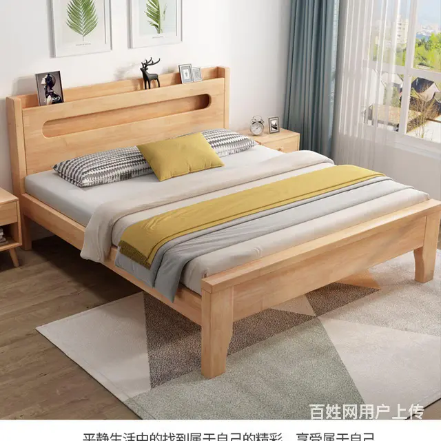 双人床实木床单人床可储物床新房床1.8米多尺寸 - 图片 9